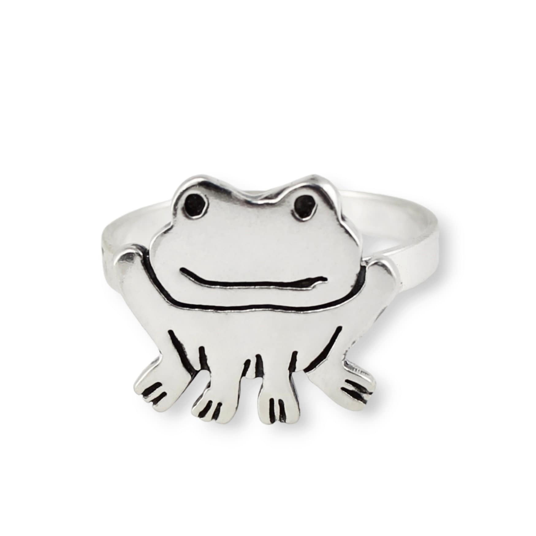 Frog Ring Made with Sterling Silver in whole Sizes 5  through 10 - Frog Jewelry