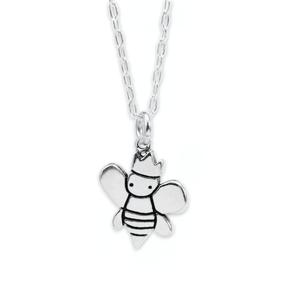 Ciondolo Ape Regina In Argento 925 Con Cristallo Arancione – Bracciale Charm A Forma Di Ape Con Zirconi – Gioiello Animale Ipoallergenico