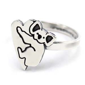 Sterling Silver Koala Hug Ring