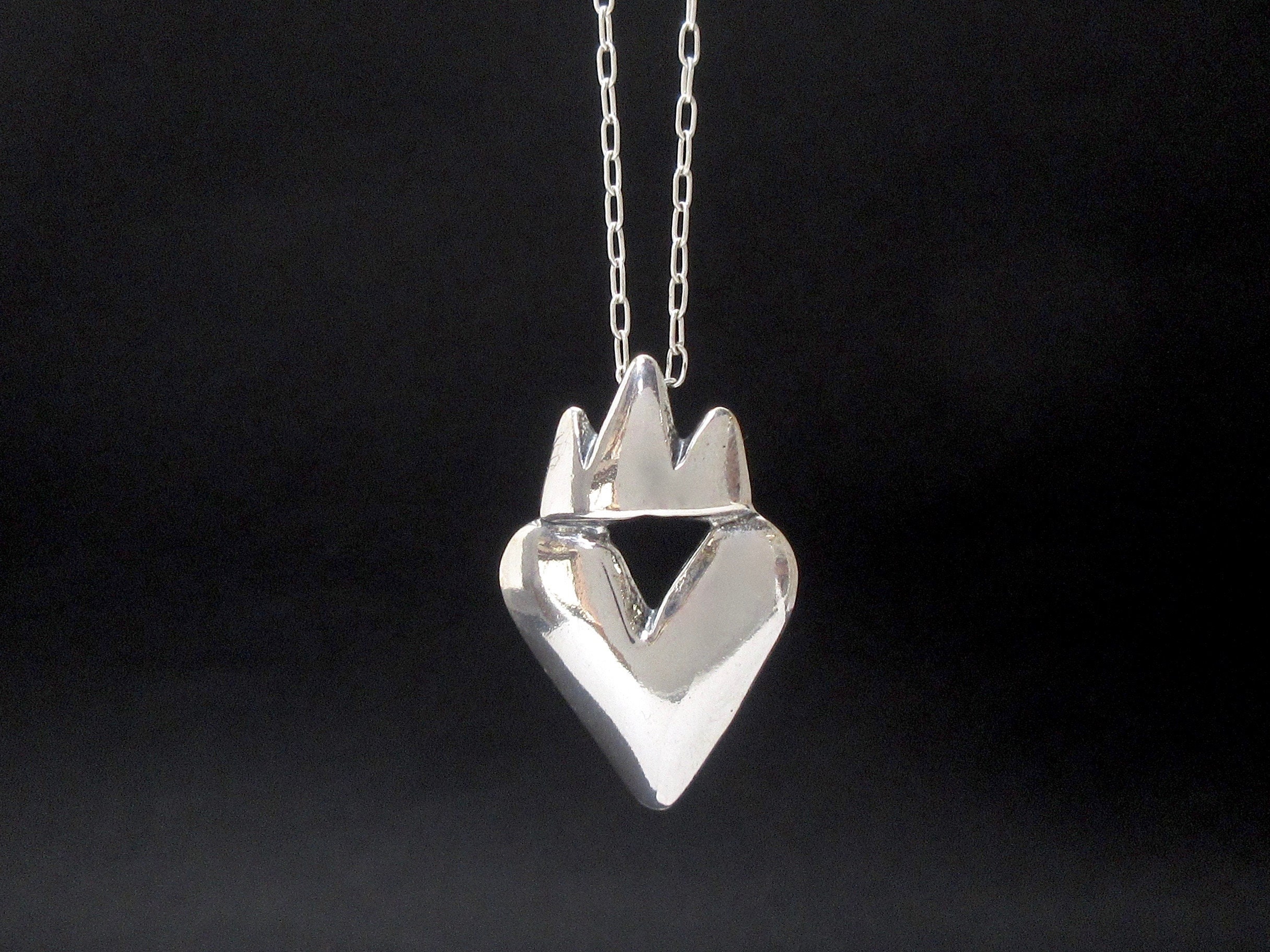 COLLANA IN ARGENTO 925% CON CUORE E ZIRCONE