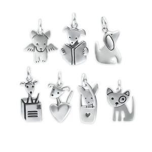 Dog Charm - Choose Your Own Charm - Extra Charm for Charm Bracelet - Sterling Silver Cute Puppy Charm Add On