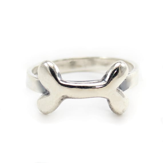 Dog Bone Ring Sterling Silver Bone Ring Finger or Thumb Ring Dog