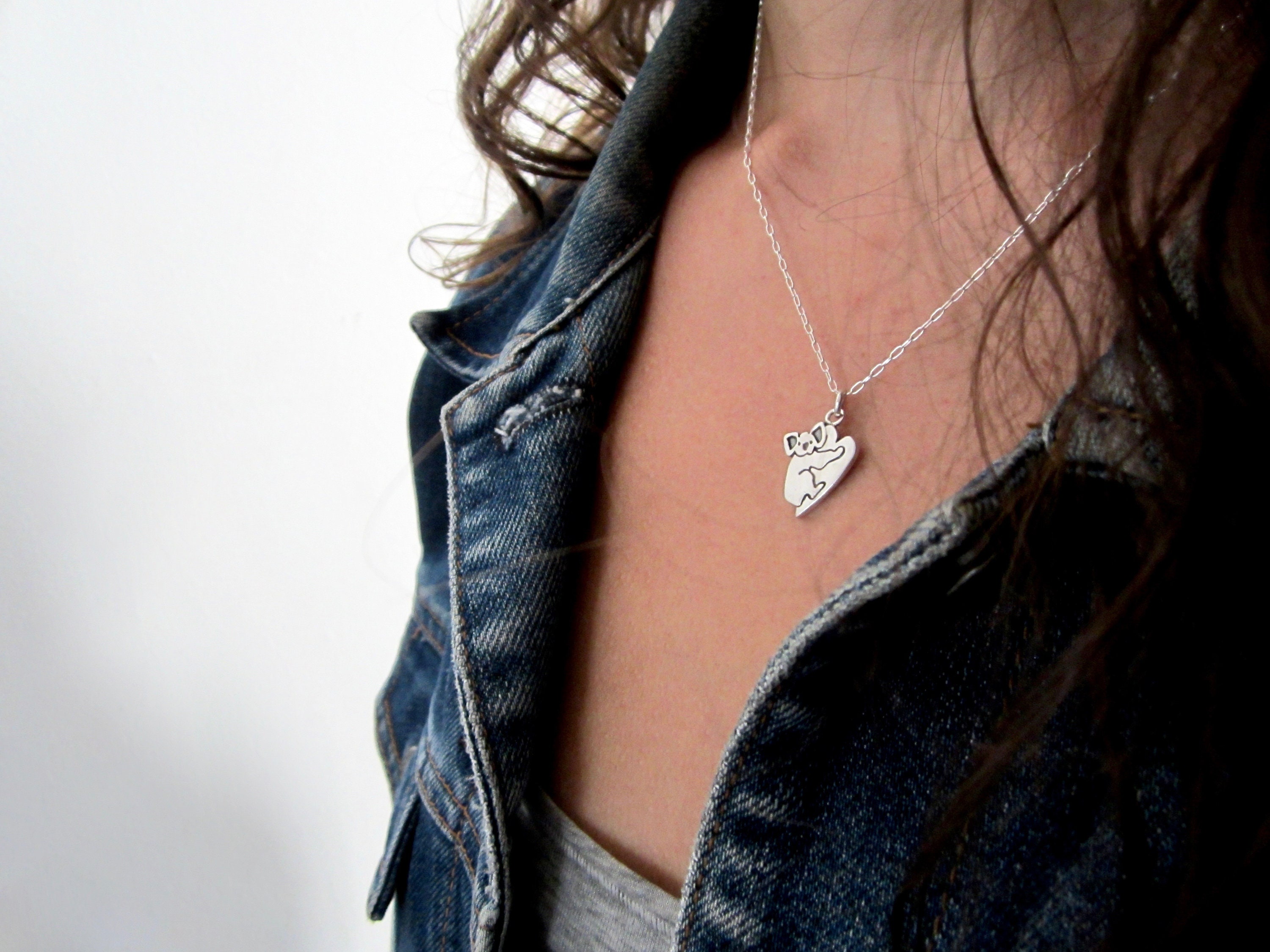 Collana Con Ciondolo A Forma Di Cuore In Cristallo Koala E Pendant Necklace P80942467