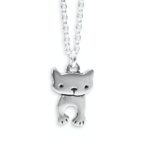 CHENGHONG Collana Con Ciondolo A Forma Di Gatto, In Argento Sterling 925, Oro Rosa, Per Ragazze