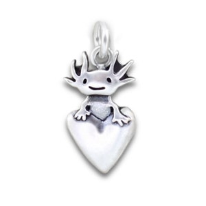 Tiny Axolotl Charm Small Detailed and Adorable Solid Sterling Silver Axolotl Charm charm only,no chain