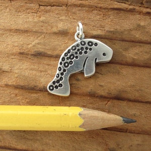 Manatee Charm or Necklace Sterling Silver Manatee Pendant on Adjustable Chain image 2