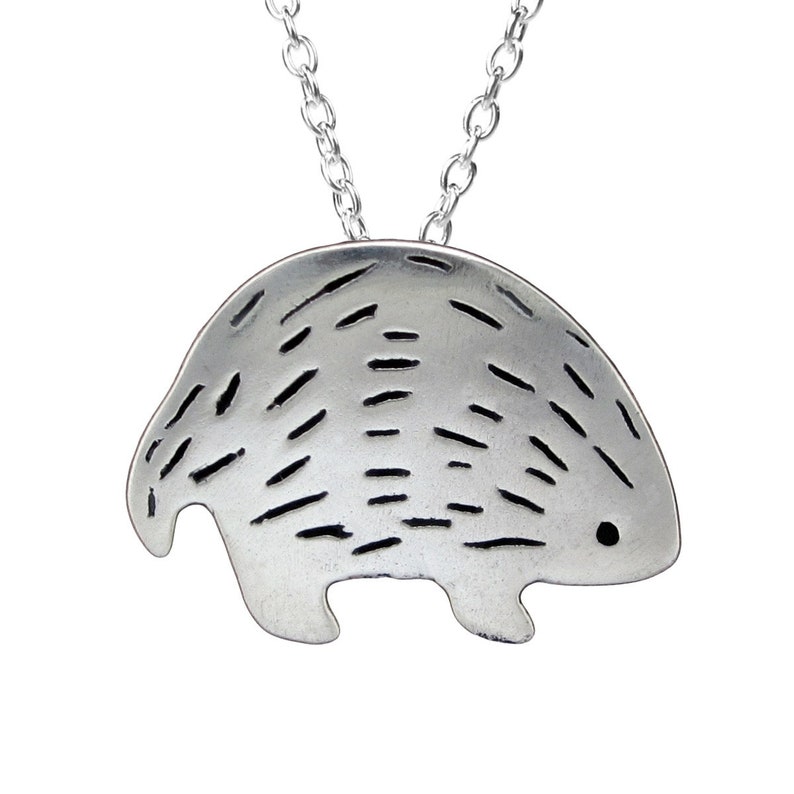 Mother and Son or daughter Hedgehog Charm Necklace Set Mother's Day Gift Sterling Silver Porcupine Pendants on Adjustable Sterling Chains image 2