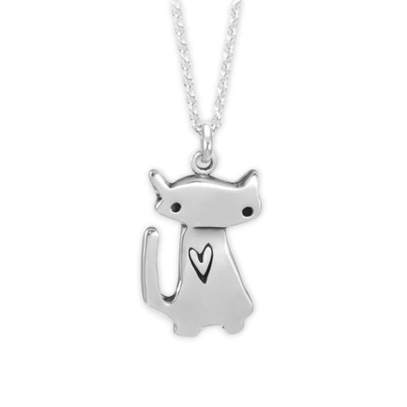 ROMANTICWORK Collana Con Ciondolo Gatto In Argento Sterling – Regalo Per Mamma E Figlia
