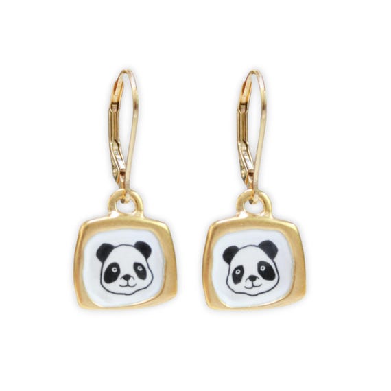 Orecchini A Forma Di Panda In Argento Sterling 925 - Regalo Per Donne E Ragazze