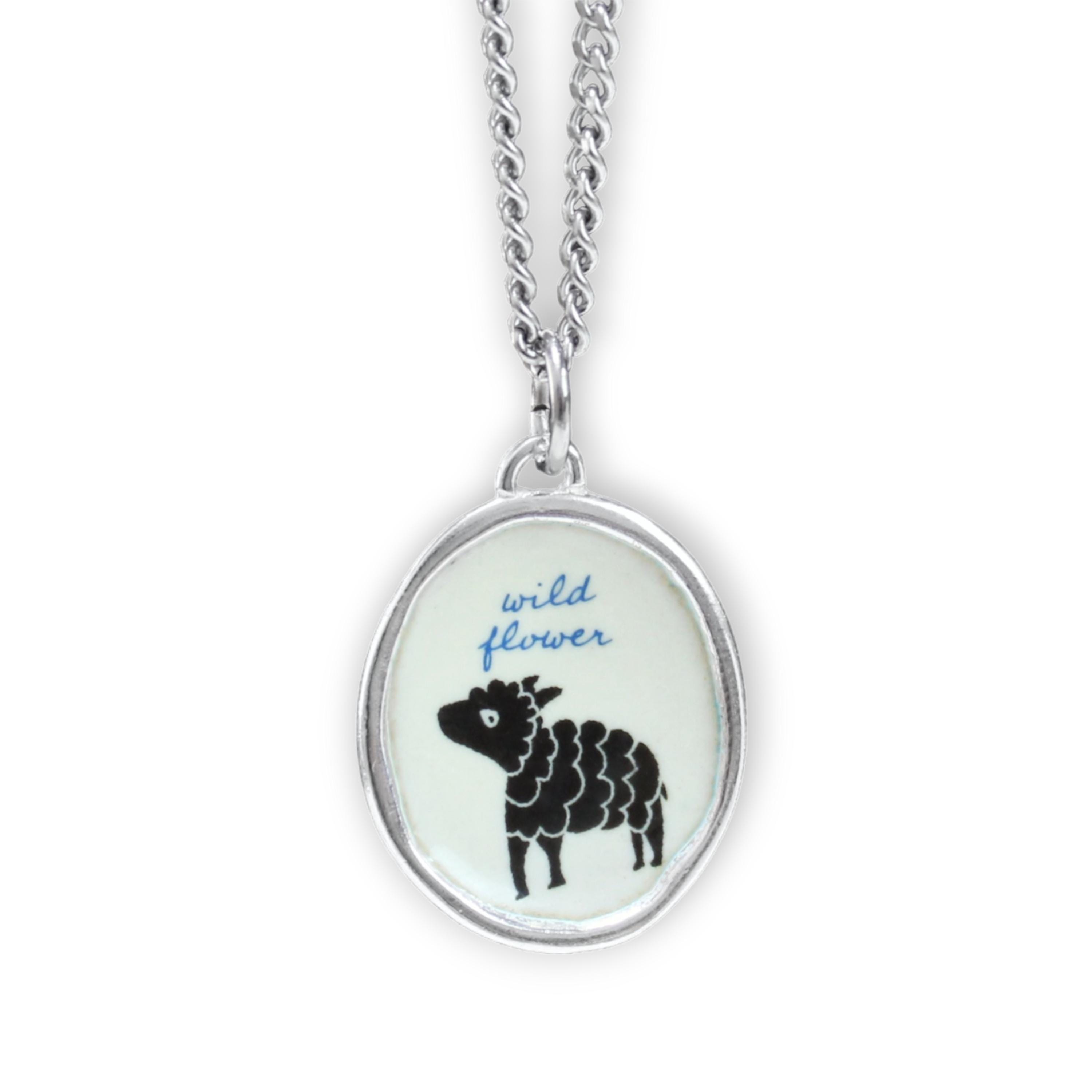 Black Sheep Pendant Necklace Jewelry - Gift for Wildflower Outsider Unique Individual Person  Friend Partner