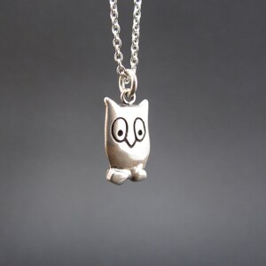 Mother and Daughter Night Owl Necklace Set Two Sterling Silver Owl Pendants on Adjustable Sterling Chains image 3