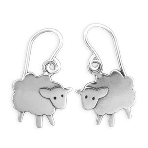 Sheep Earrings - Sterling Silver Lamb Earrings