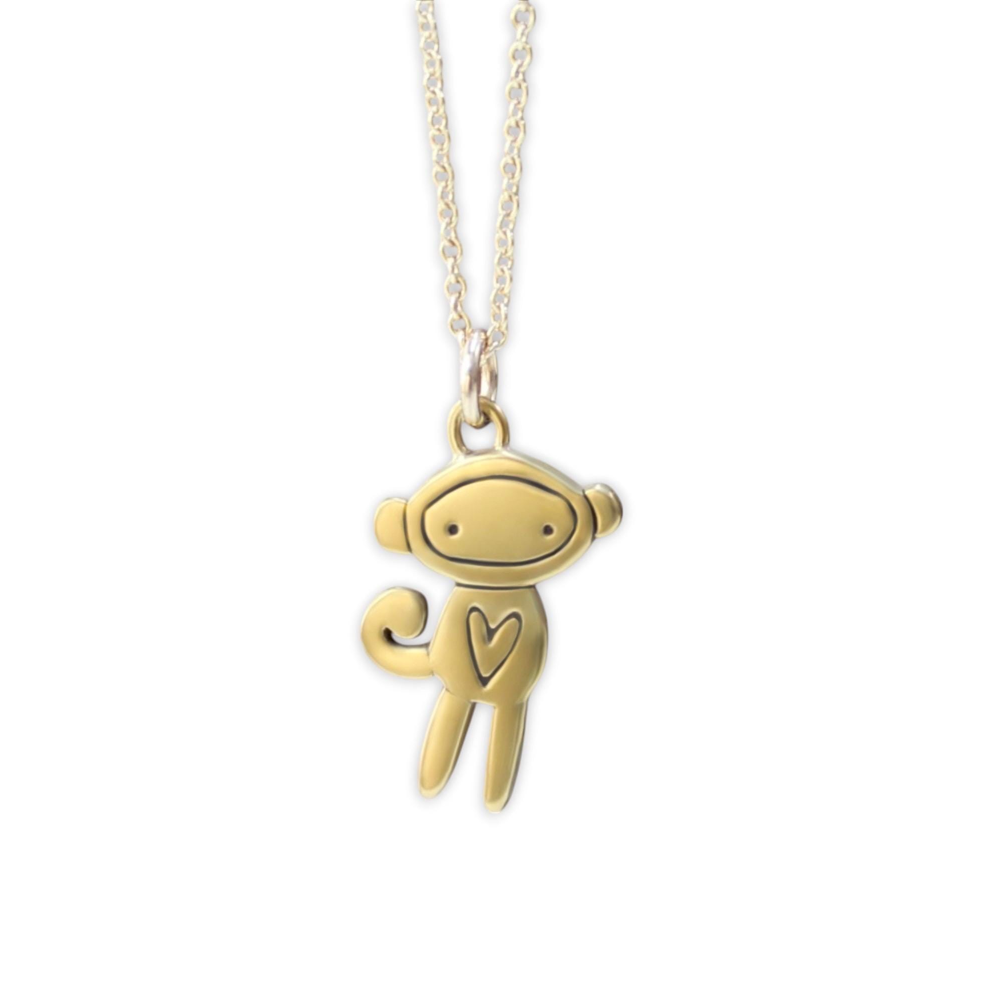 Gold Monkey Necklace - Etsy
