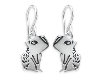Sterling Silver Capybara Earrings – Cute Animal Dangles