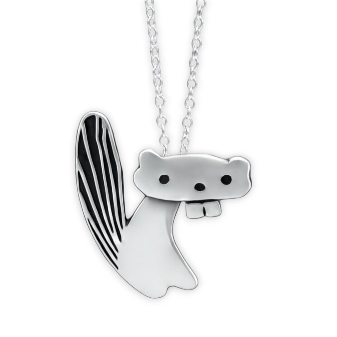 史上最高にかわいいビーバーチャームネックレス - 調節可能なチェーン