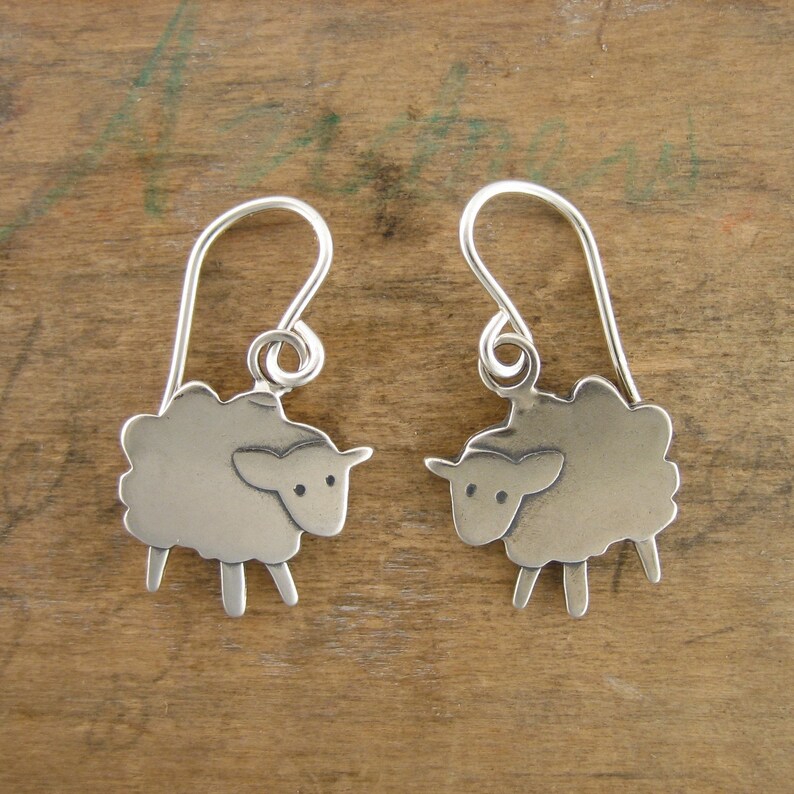 Sheep Earrings Sterling Silver Lamb Earrings Etsy