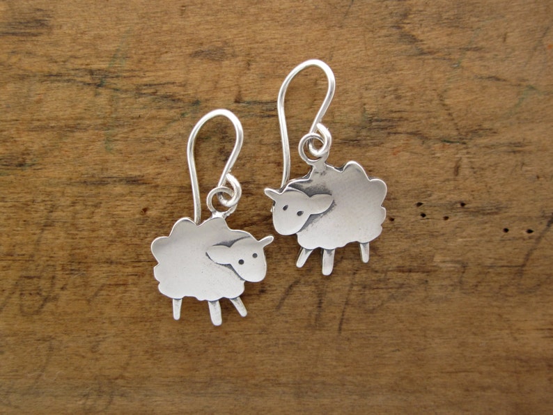 Sheep Earrings Sterling Silver Lamb Earrings image 2