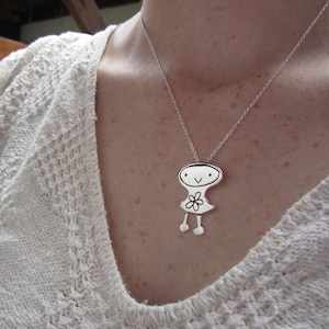 Virgo Necklace - Cute Zodiac Charm - August September Birthday - Sterling Silver Virgo Necklace on Adjustable Sterling Chain