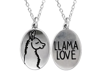 Sterling Silver Llama Charm Necklace - Silver Llama Pendant - Alpaca Necklace on Adjustable Sterling Chain