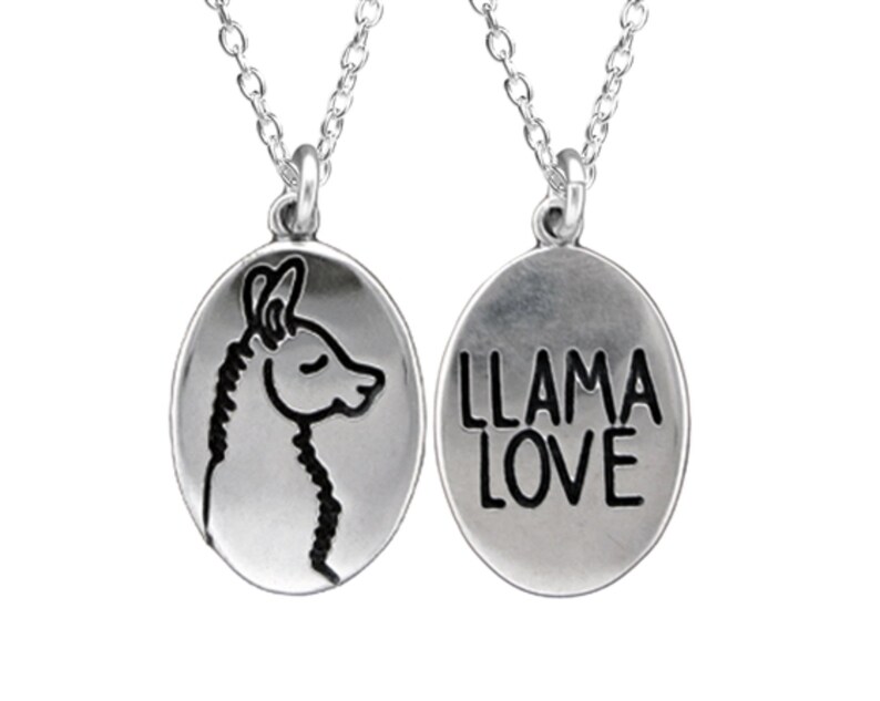 Llama Necklace Sterling Silver Llama Pendant Alpaca Etsy
