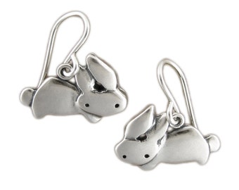Love Bunny Earrings - Sterling Silver Rabbit Earrings