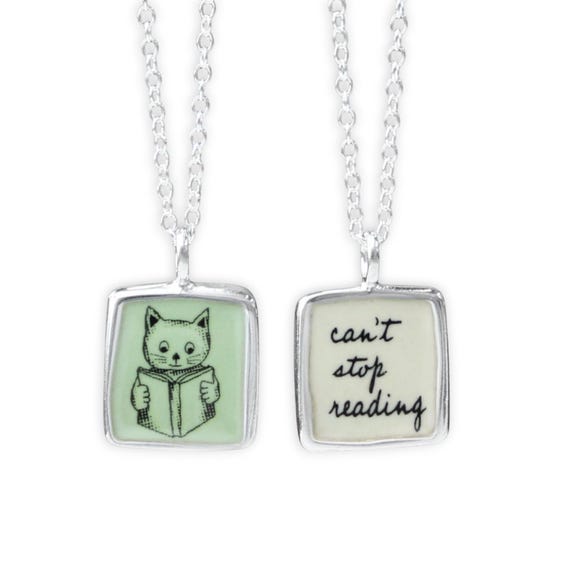 Collana Vintage Con Ciondolo A Libro Gatto - Unisex, Incisioni Celtiche, Cammeo, Regalo Per Amanti Gatti