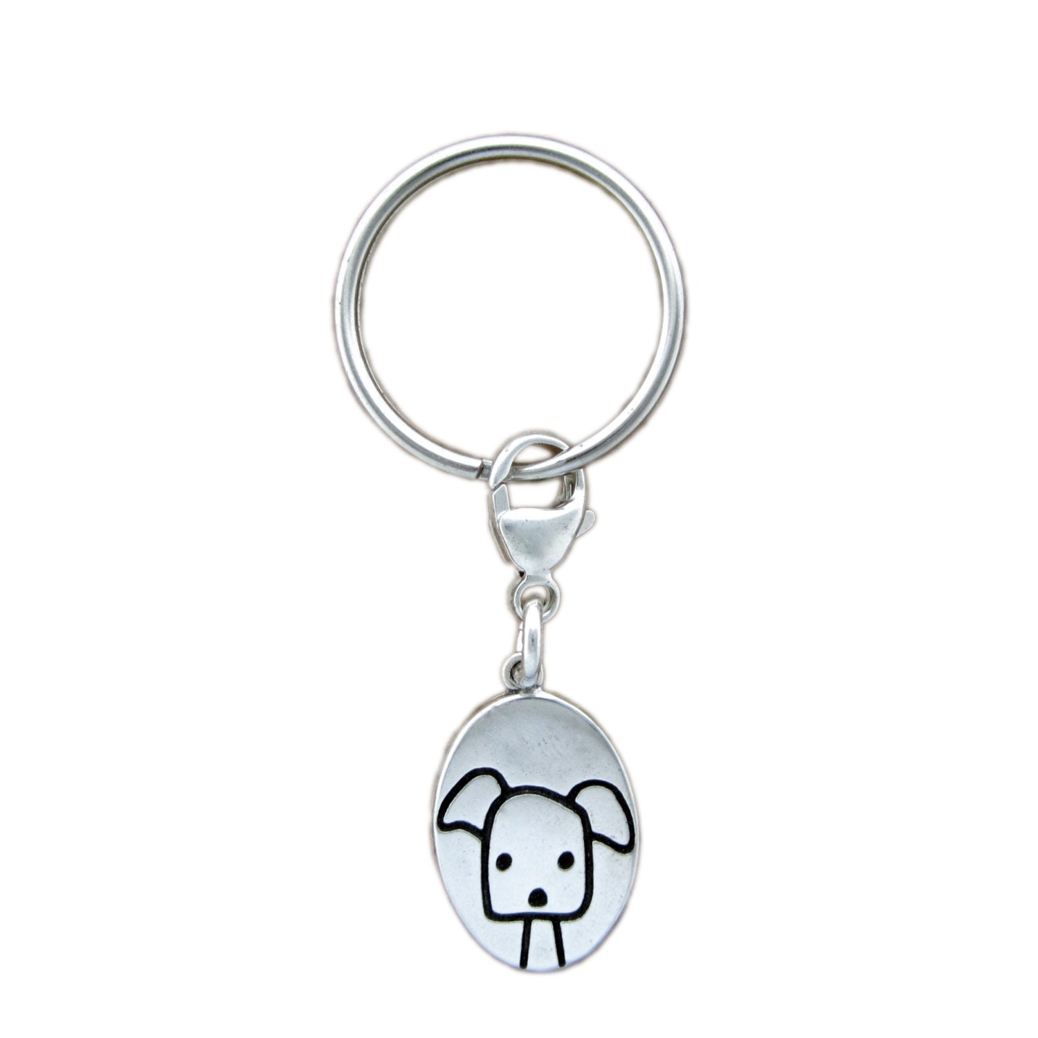 Sterling Silver Dog Keychain Best Dog Ever Keyring Etsy
