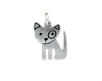 Little Spot Dog Sterling Necklace - Silver Dog Charm Pendant on Adjustable Sterling Chain