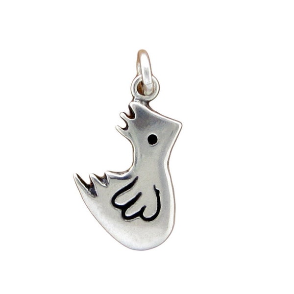 Little Chicken Necklace - Sterling Silver Chicken Pendant on Adjustable Sterling Silver Chain