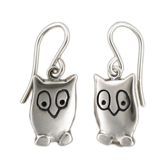 Celtic Owl Drop Earrings in Sterling Silver – Walker Metalsmiths