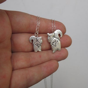 Mother Daughter Squirrel Charm Necklace Set Sterling Silver Squirrel Pendants on Adjustable Sterling Chains image 5