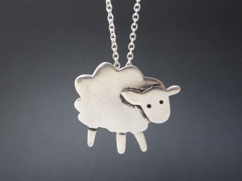 Sterling Sheep Necklace Silver Lamb Pendant Etsy
