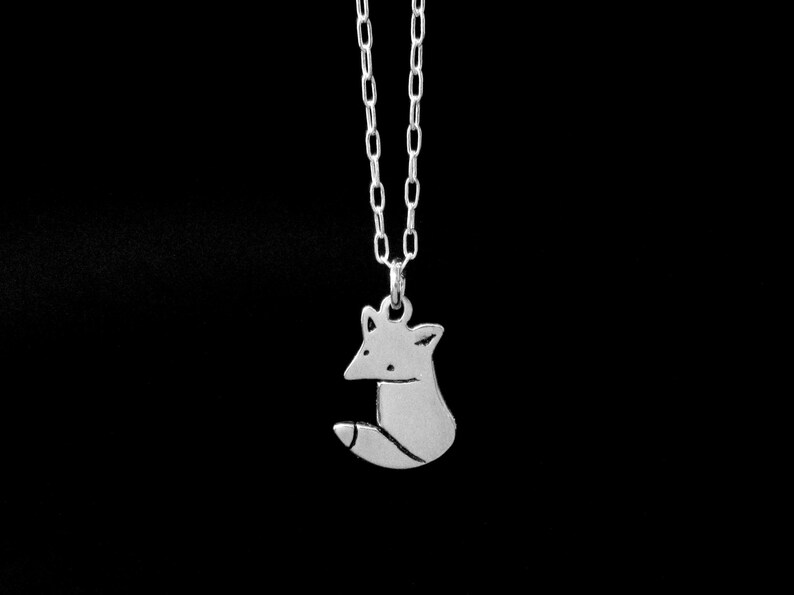 Little Wild Fox Necklace Sterling Silver Fox Charm Pendant Etsy
