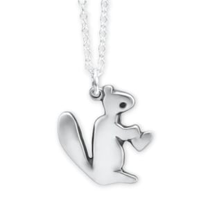 Eichhörnchen-Halskette aus Sterlingsilber: Liebesmutter-Charm, verstellbare Kette