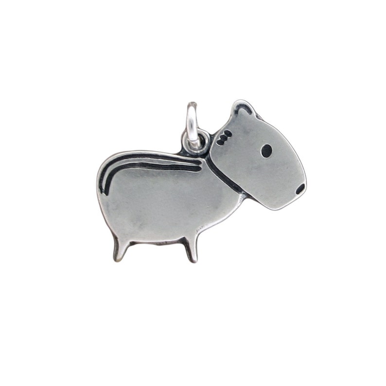 JERWLI Bracciale Capybara In Argento 925, Ciondolo Cuore Con Zircone, Regalo Per Amanti Degli Animali, 7+2 Pollici