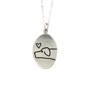 I Love My Dog Necklace Sterling Silver Dog Charm Pendant Dog Medallion Love Me, Love My Dog Charm on Adjustable Sterling Chain image 3