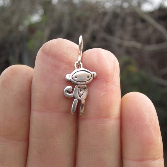 Sock Monkey Earrings Sterling Silver Monkey Earrings for Women and
