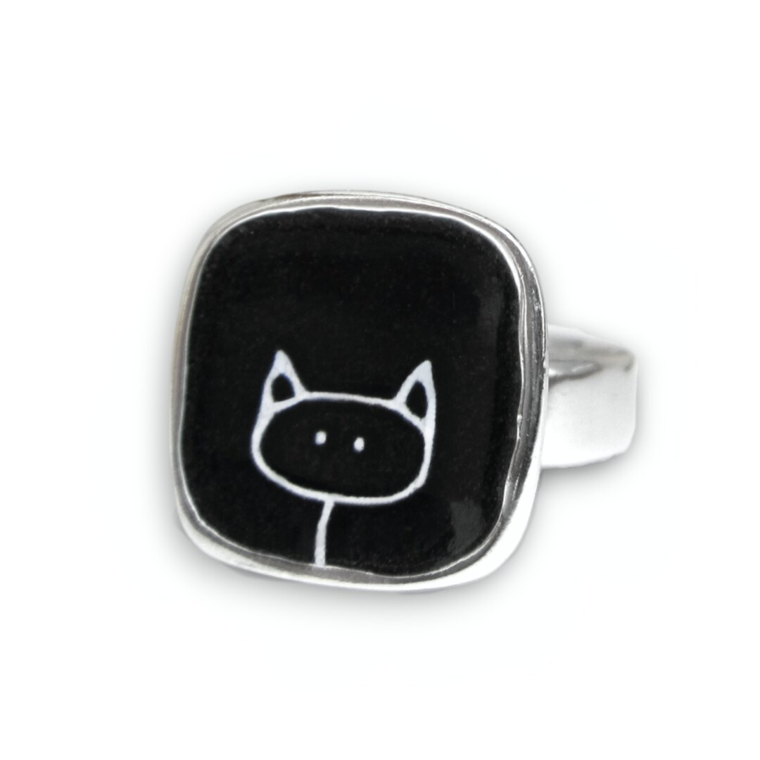 Amazon.com: Cat Rings Tree of Life Black Cat Ring for Women