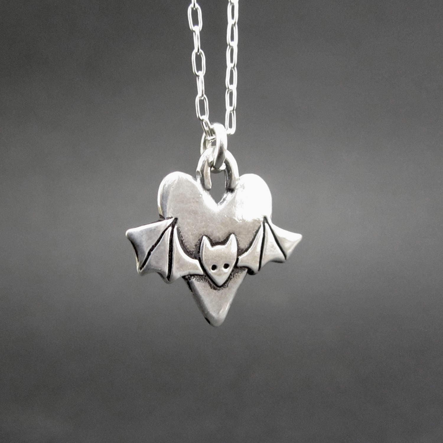 Bat Pendant in Silver Plated Pewter – The Sparkling Pebble
