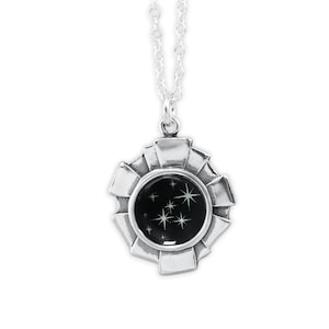 Deco Twinkling Stars Necklace: Sterling Silver Enamel Pendant