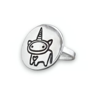 Unicorn Ring - Sterling Silver Unicorn Ring Custom Made to Your Size