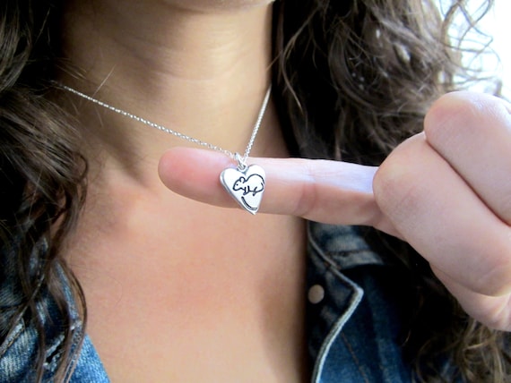 Sterling Silver Cat Charms Necklace | Assorted Reversible Cat and Mouse Heart
