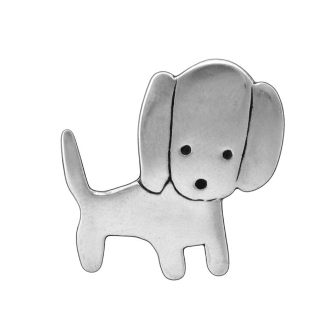 Sterling Silver Dog Charm Necklace Floppy Eared Dog Pendant on