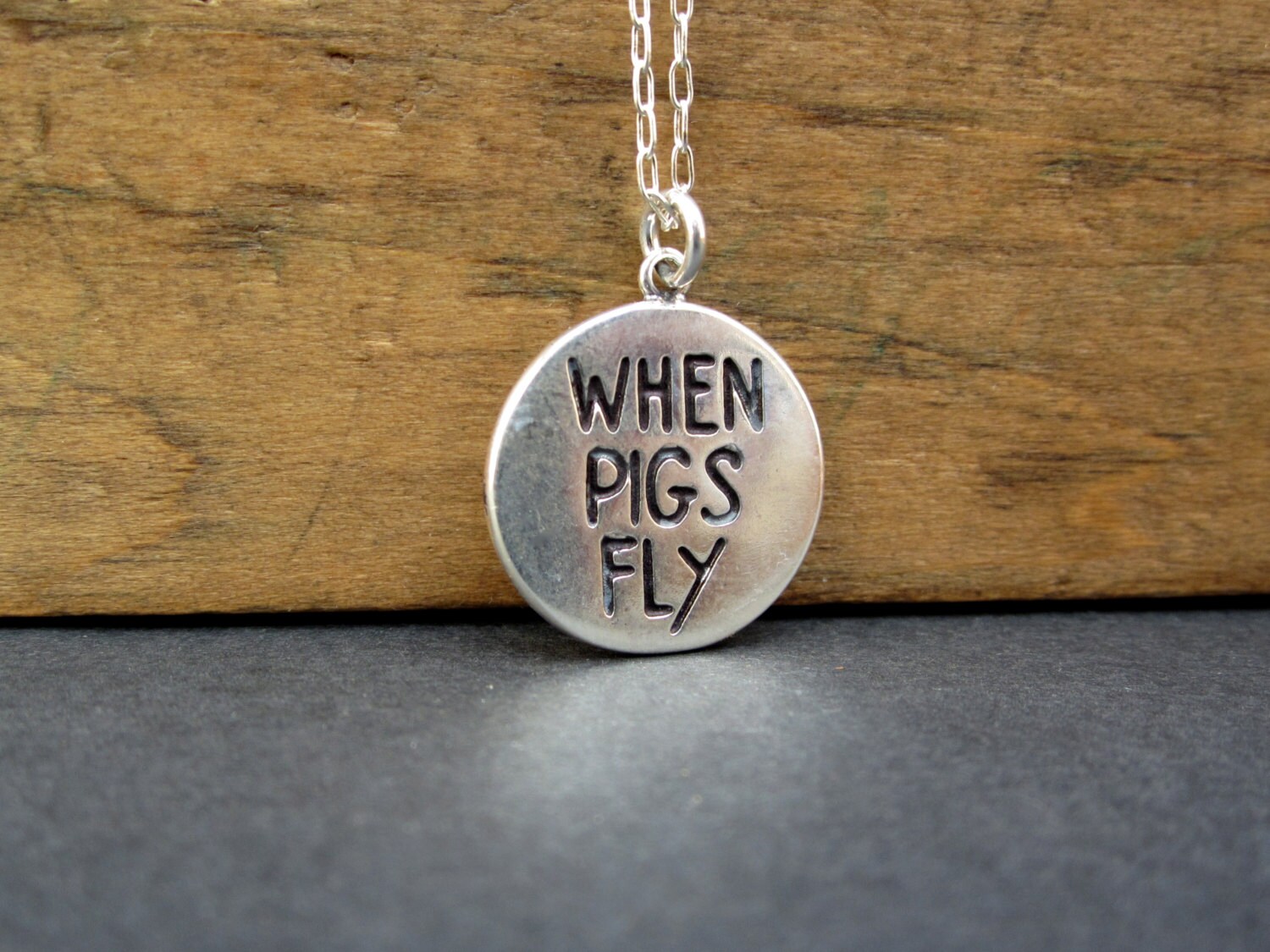 Sterling Silver When Pigs Fly Necklace