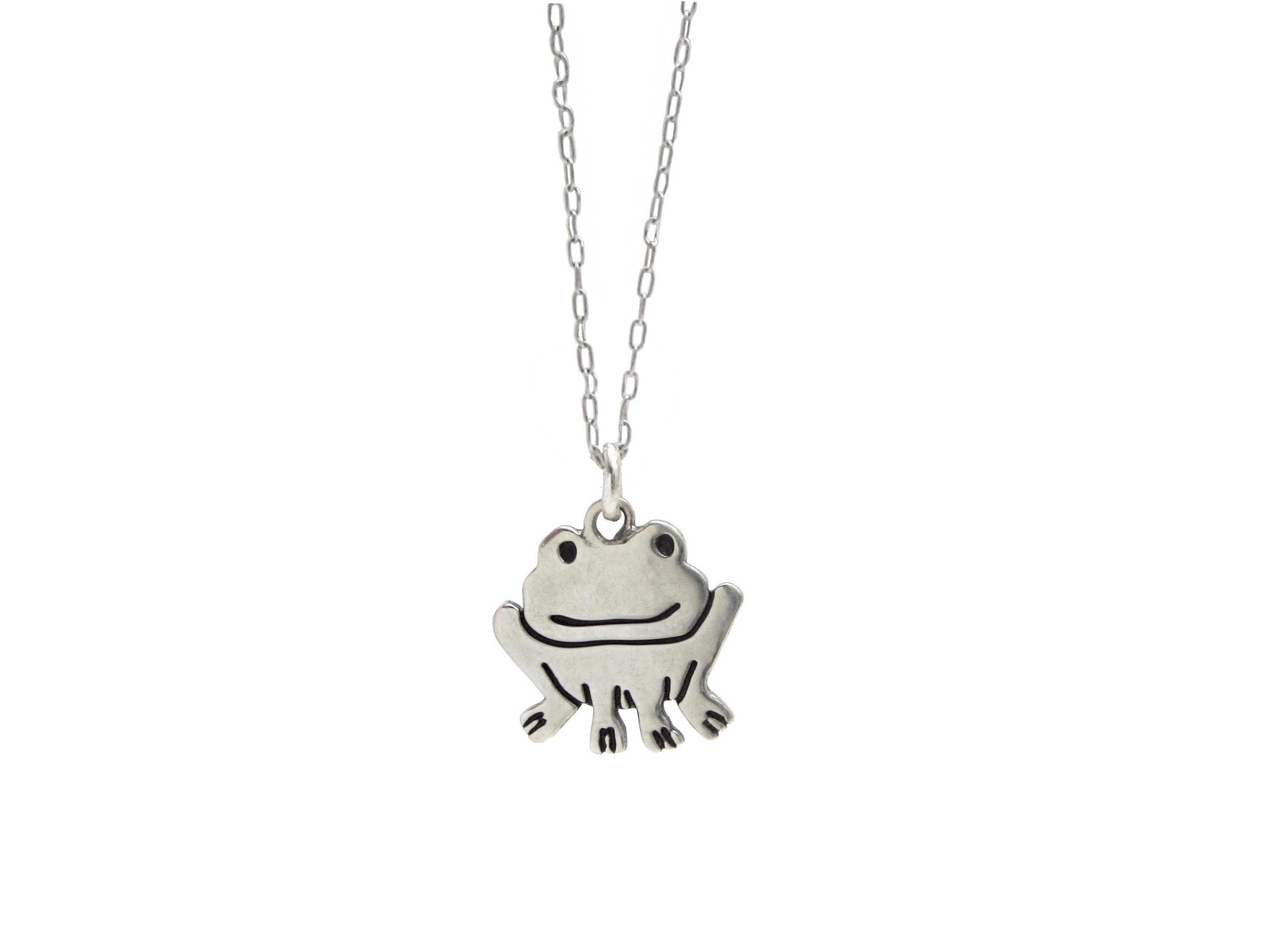 Silver Frog Necklace With Pearl Eyes on Silicone Rubber Cord froggz Only  Collection ziley - Etsy | Frog necklace, Frog jewelry, Frog