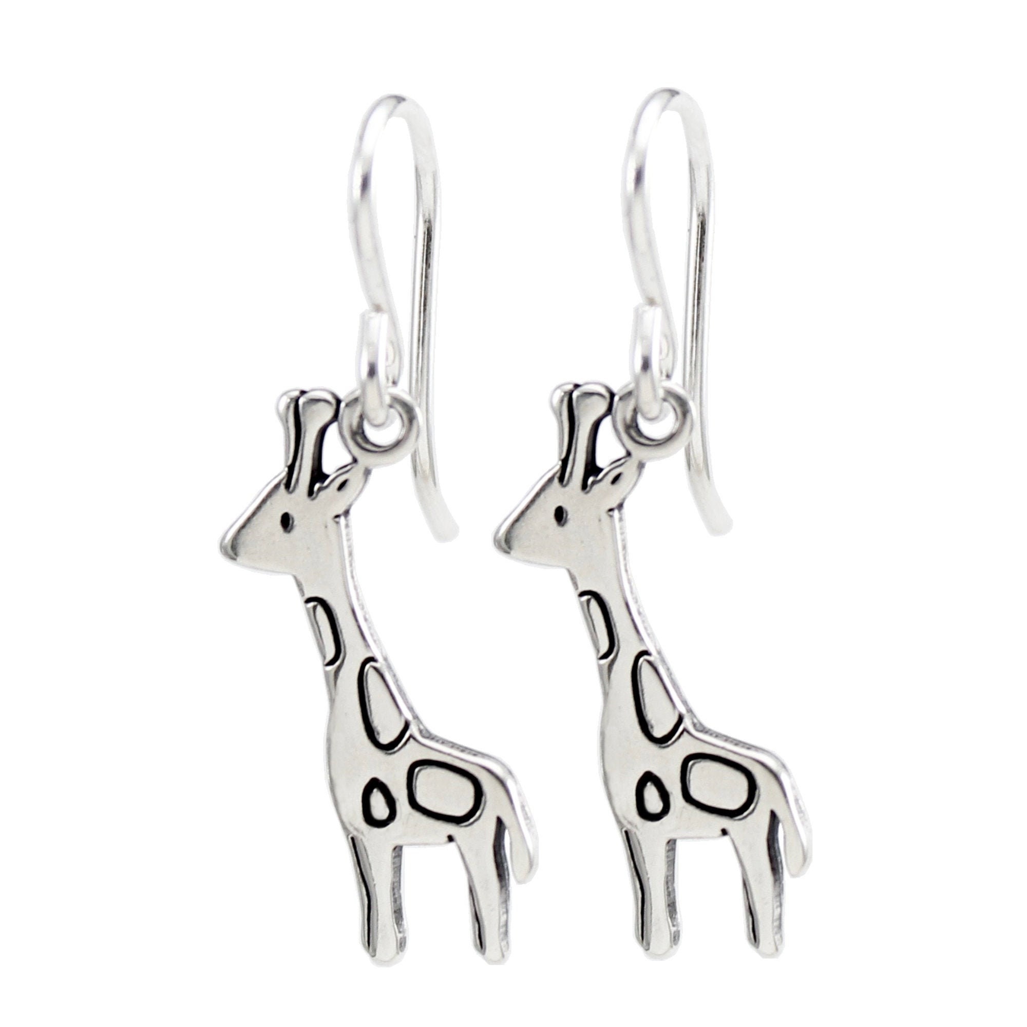 sterling silver giraffe earrings