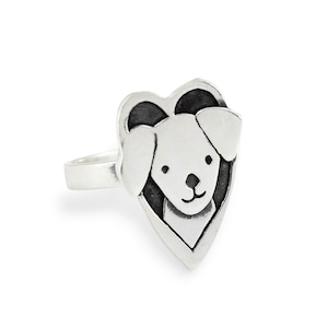 Sterling Silver Dog Ring in Whole Sizes 5 Through 10