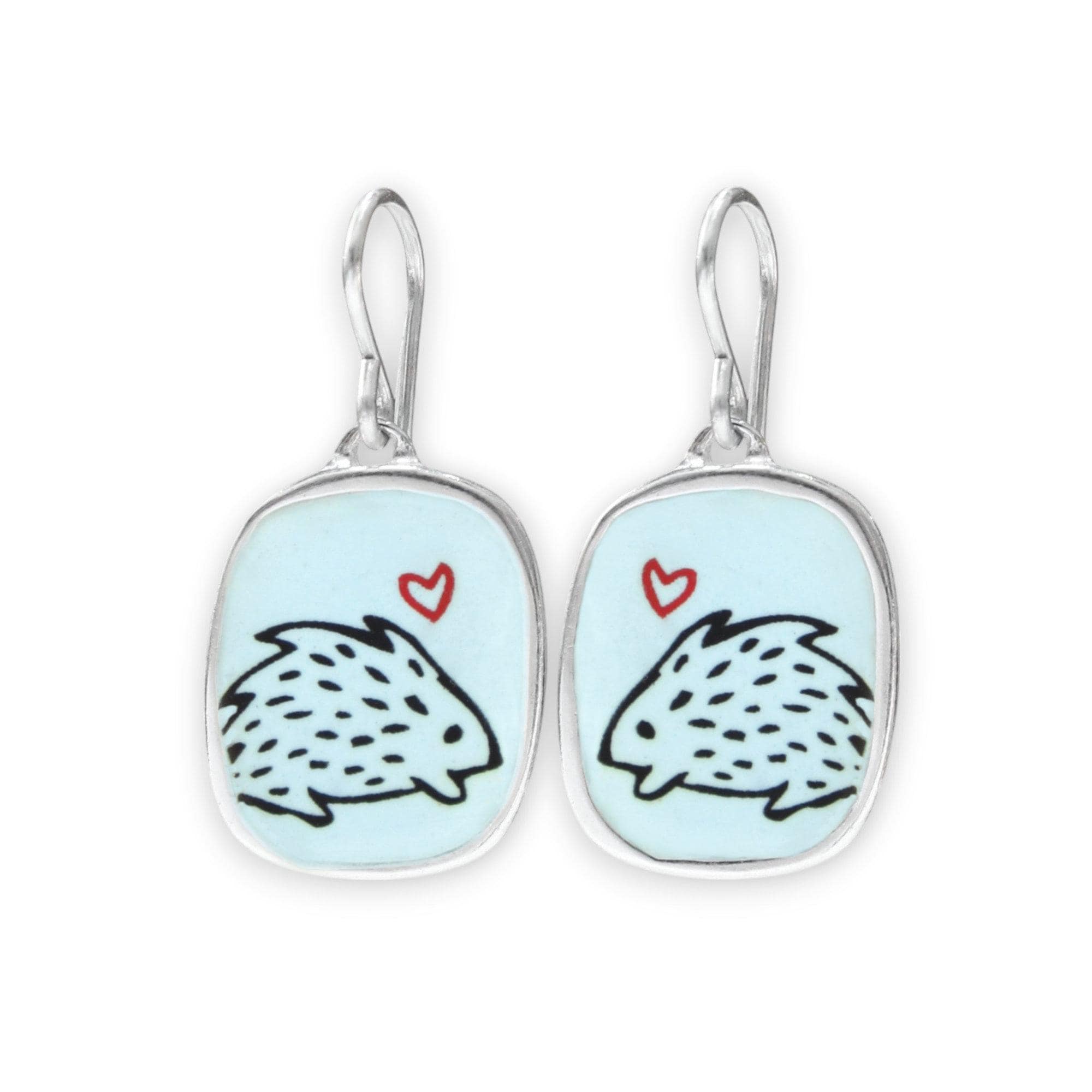 Orecchini A Perno Con Ciondolo Riccio In Argento Sterling 925 - Gioiello Con Porcospino - Confezione In Velluto - 5