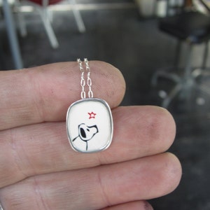 Dog Pendant Enamel and Silver Dog Necklace Sterling Silver and Vitreous Enamel image 5