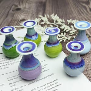 Jarrón pequeño único con bigotes de gato, jarrón con bigotes de perro, jarrón con bigotes de gato, jarrón decorativo para casa de muñecas, regalo para mujer, bonito minijarrón (sin agujero inferior)